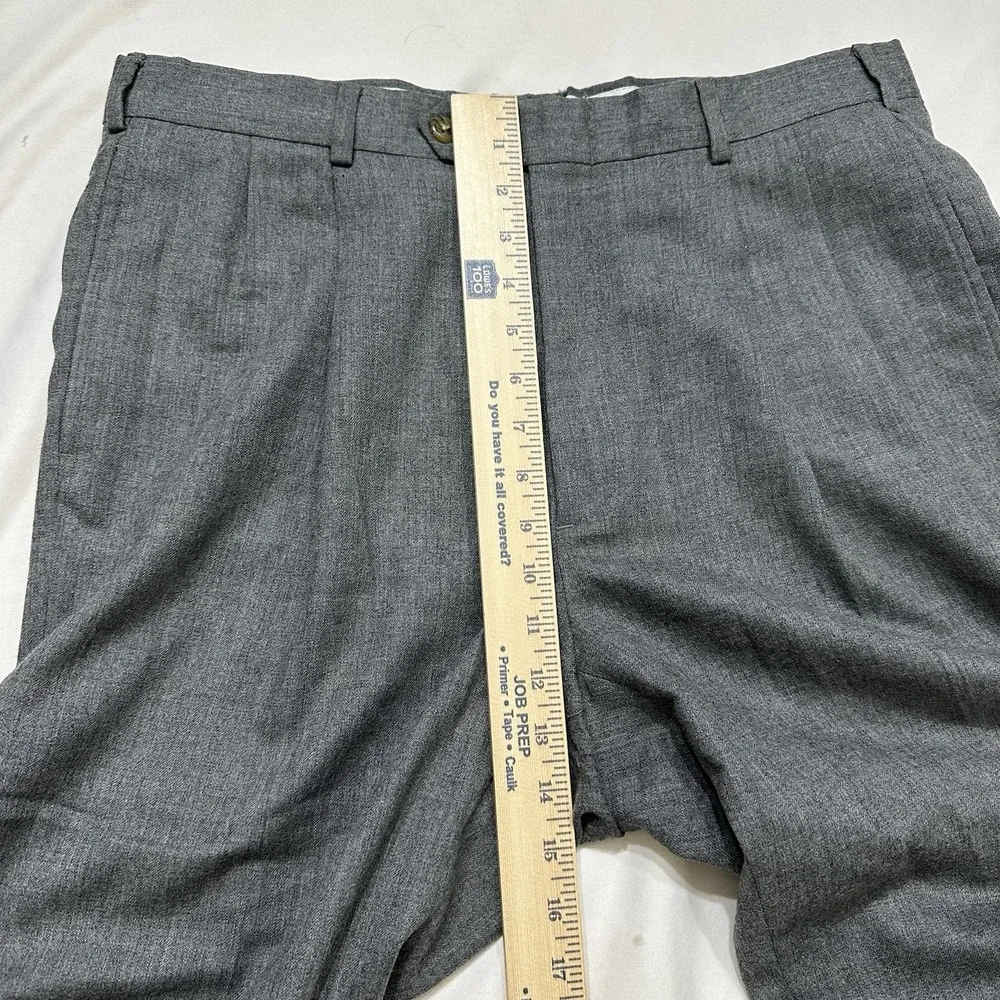 Tommy‎ Hilfiger Mens Relaxed fit Wool Dress Pants Grey Solid